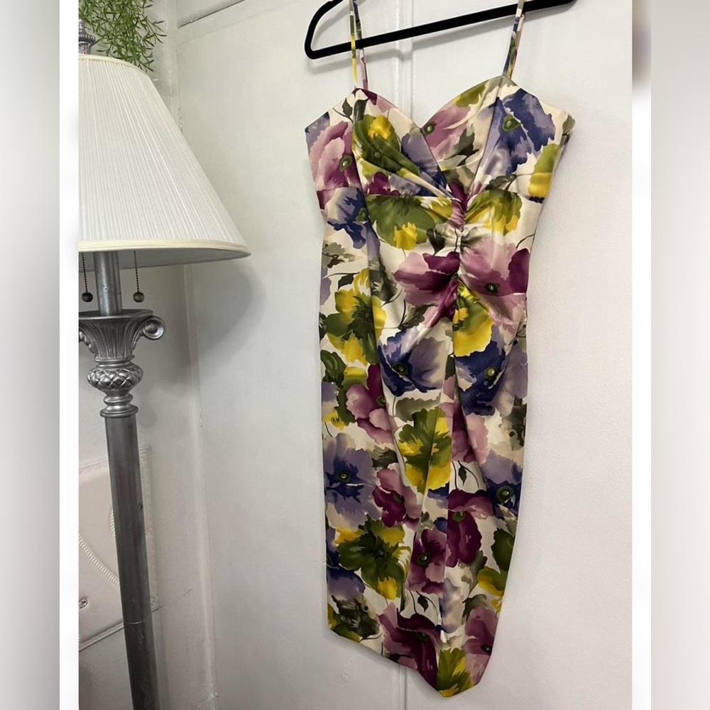 Spiegel Floral Midi Sheath Dress Sz 14